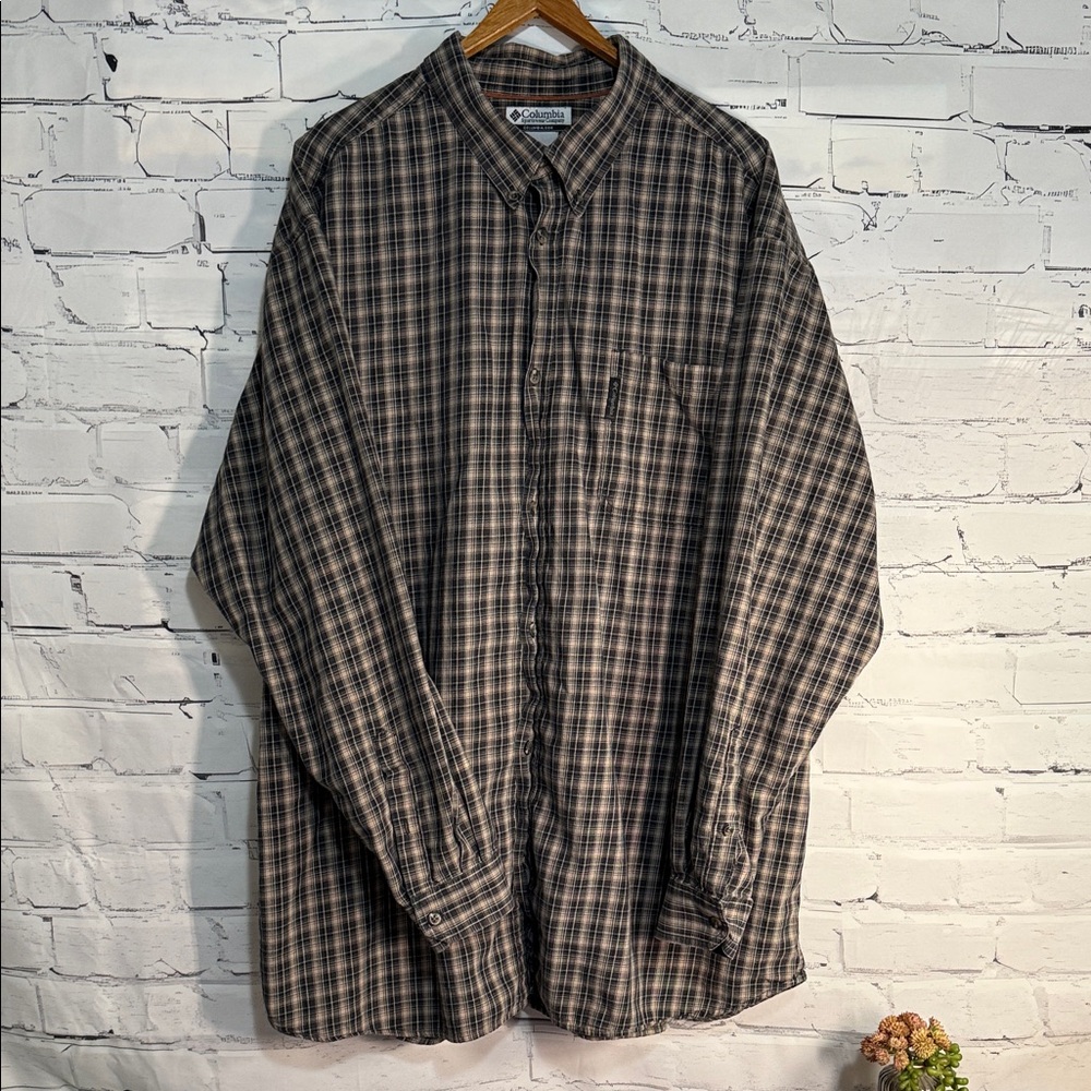 COLUMBIA Men's Plaid Button-Down Long-Sleeve Shirt